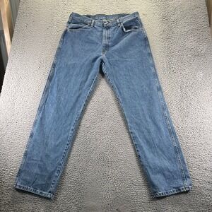Rustler Jeans Men 36x32 Blue Cotton Denim Straight Leg Faded Light Wash Workwear